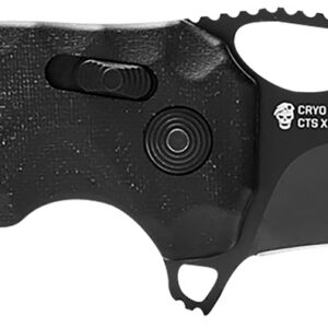 S.O.G SOG12270257 Kiku XR 3.03" Folding Tanto Plain Satin CTS XHP Steel Blade Deep Textured Black Linen Micarta Handle Includes Belt Clip