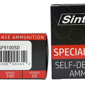 Self-defense 9mm Luger ammunition with 20 rounds for personal protection.