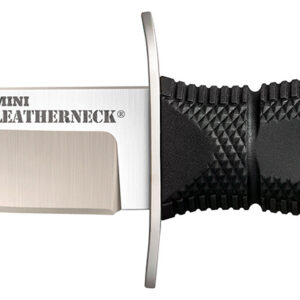 Cold Steel CS39LSAA Leatherneck  Mini 3.50" Fixed Tanto Plain Satin 8Cr13MoV SS Blade/3.25" Black Deep Checkered w/Double Quillon Guard Kray-Ex Handle Includes Sheath