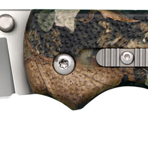 Cold Steel CS23JE Double Safe Hunter 3.50" Folding Clip Point Plain Satin 8Cr13MoV SS Blade/ Camo GFN Handle Includes Pocket Clip