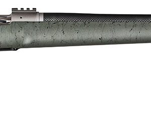 Christensen Arms CA10269815322 Summit TI  Full Size 28 Nosler 3+1, 26" Natural Titanium Steel Threaded Barrel, Natural Titanium Aluminum Receiver, Green w/Black Webbing Fixed Thumbhole Stock