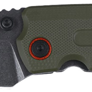 CRKT 6277 Overland  Compact 2.24" Folding Plain Stonewashed D2 Steel Blade, Green w/Orange Accents G10/SS Handle, Includes Pocket Clip