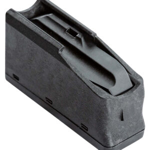 High-capacity black polymer gun magazine for semi-automatic pistols.
