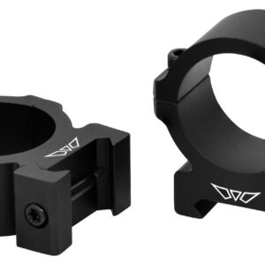 Warne V614M Horizontal Rings Vapor Matte Black 30mm Medium 0 MOA