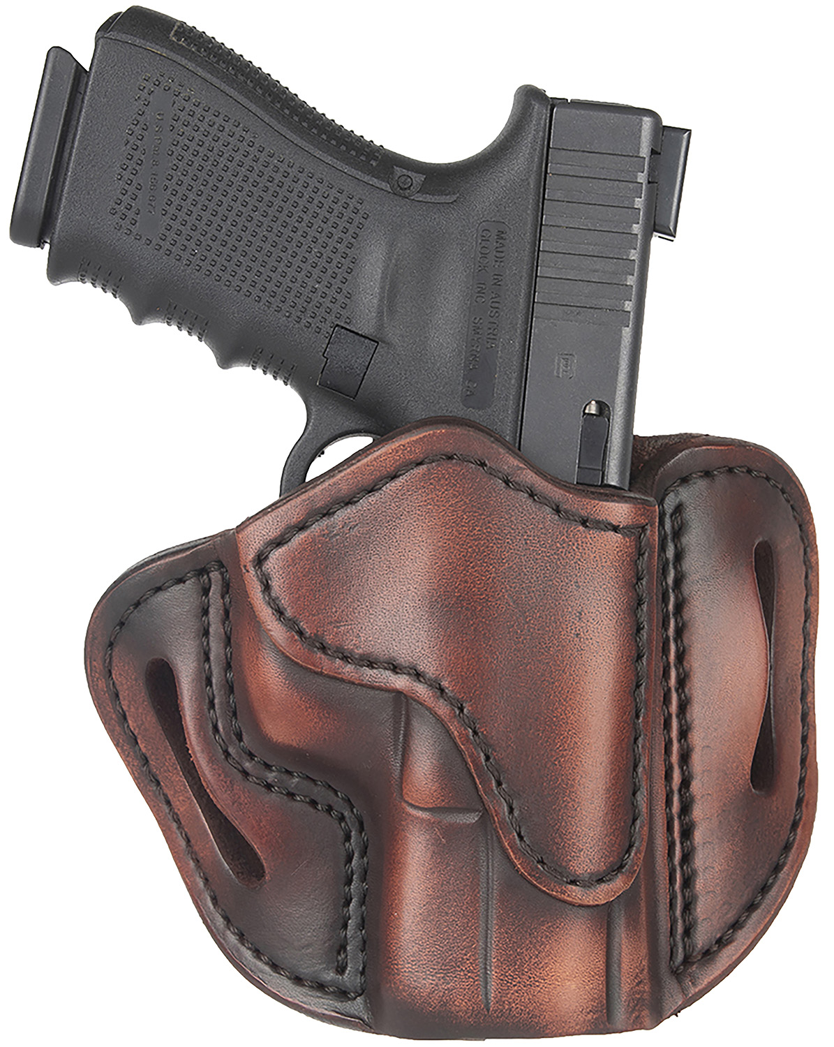 1791 Gunleather ORBH21VTGR BH2.1 Optic Ready OWB Size 2.1 Vintage Leather Belt Slide Fits S&W M&P Shield/Glock 17/Springfield XD9 Right Hand