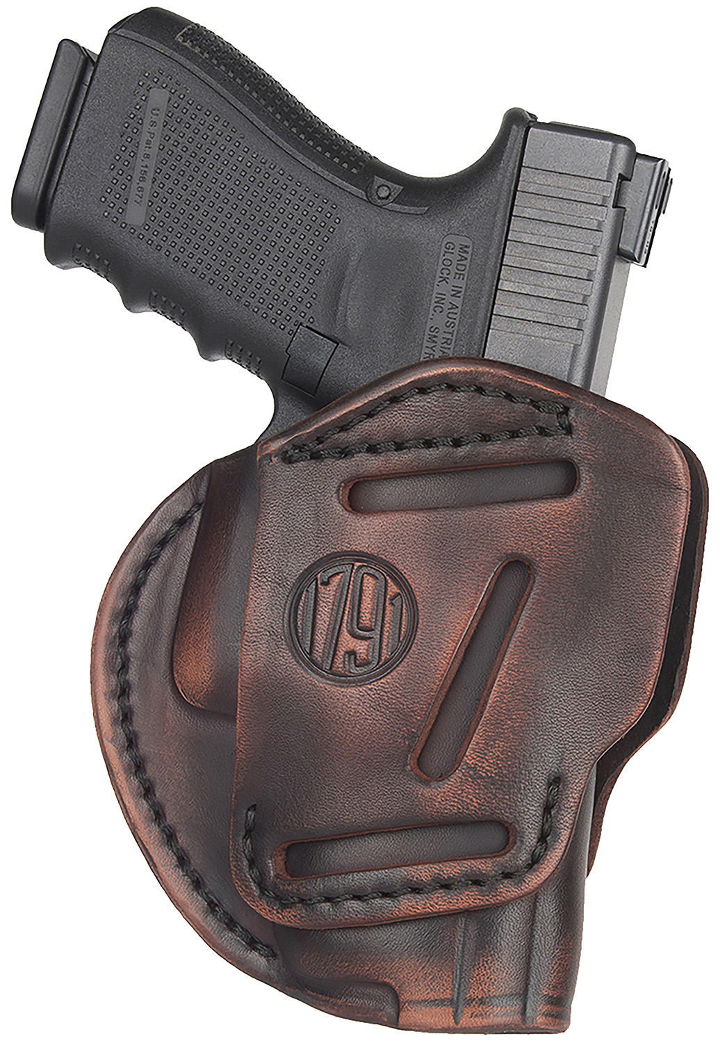 1791 Gunleather 3WH5VTGA 3-Way IWB/OWB Size 05 Vintage Leather Belt Loop Fits Glock 17 Fits HK VP9 Fits MP9 Ambidextrous Hand