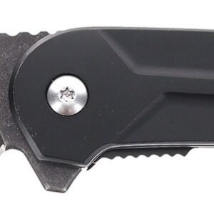 Schrade 1159329 Reckon  3.25" Folding Drop Point Plain Dark Stonewash D2 Steel Blade 4.40" Black Aluminum Handle