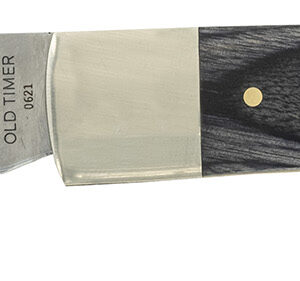Old Timer 1135989 Heritage Series Bruin 50th Anniversary 2.80" Drop Point Plain D2 Steel Blade 3.70" Black Wood Laminate Handle