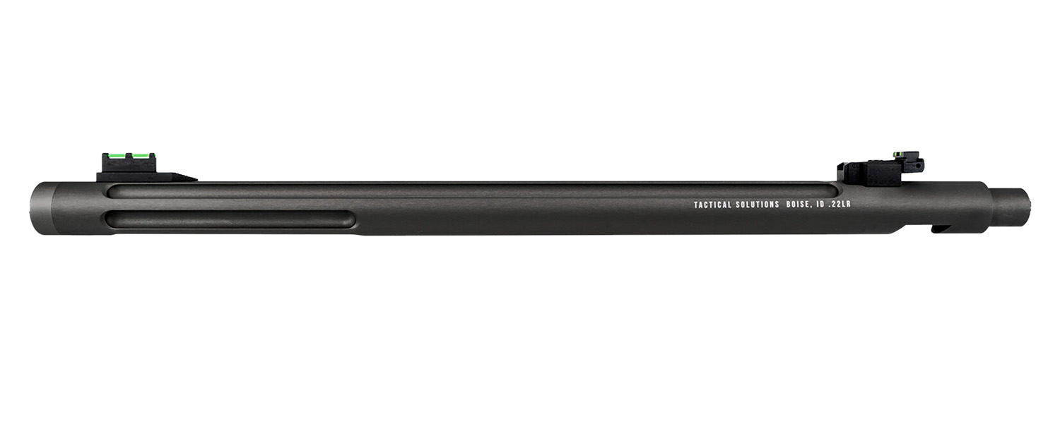 Tactical Solutions 1022OSMB X-Ring Barrel 22 LR 16.50" Fluted & Threaded Matte Black, Fiber Optic Sight Fits Ruger 10/22, Tactical Solutions X-Ring, Thompson Center T/CR22