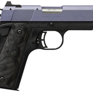 Browning 051894490 1911 Black Label Compact Frame 22 LR 10+1, 3.63" Matte Stainless Steel Barrel, Crushed Orchid Cerakote Serrated Slide, Matte Black Polymer Frame w/Beavertail