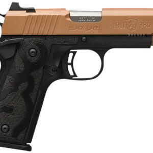 Browning 051988492 1911 Black Label Compact Frame 380 ACP 8+1 3.63" Matte Stainless Steel Barrel, Copper Cerakote Serrated Stainless Steel Slide, Matte Black Polymer Frame, Black Polymer Grip