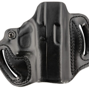 DeSantis Gunhide 086BA8BZ0 Mini Slide  OWB Black Leather Belt Slide Fits Glock 43/43x/48 Belt 1.75" Wide Black Hand