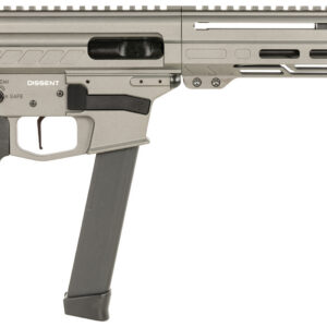 CMMG 99A68A2TNG Dissent MKGS 9mm Luger 33+1 6.50", Tungsten Gray Rec, Picatinny Brace Adapter, 5.50" M-LOK Handguard, Left Side Charging Handle, Zeroed Linear Comp, TriggerTech Trigger