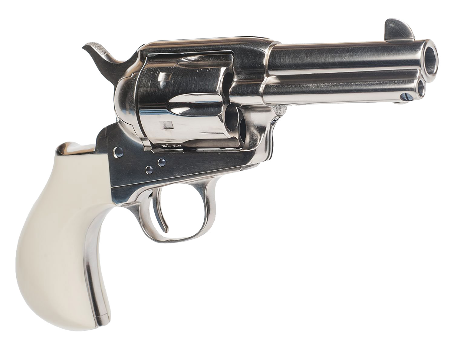Cimarron CA346DOC Doc Holliday Thunderer Combo 45 Colt (LC) 6 Shot, 3.50" Nickel Barrel, Cylinder & Frame, White Birds Head Grips w/"Doc Holliday" Engraved In The Backstrap
