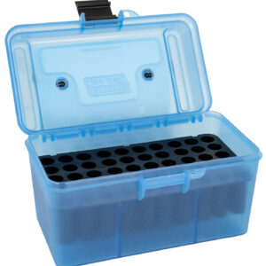 MTM Case-Gard H50RM24 Deluxe Ammo Box  Rifle Clear Blue Polypropylene 50rd