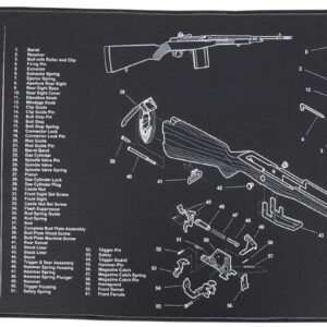 TekMat TEKR44M14 M14 (M1A) Cleaning Mat Black/White Rubber 15"x44" M14 (M1A) Parts Diagram
