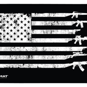 TekMat TEK42GFUSA USA Gun Flag Door Mat Black/White Rubber 25"x42"