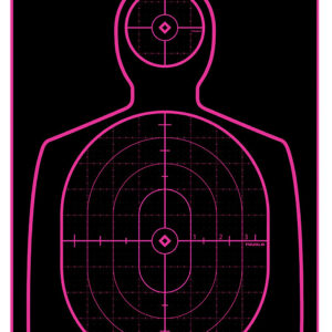 TruGlo TG13A12BB Tru-See Handgun Target Self-Adhesive Heavy Paper Black/Pink 12"x18" Silhouette 12 Pack