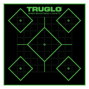 Truglo illuminated shooting target with multiple diamond-shaped aiming points.