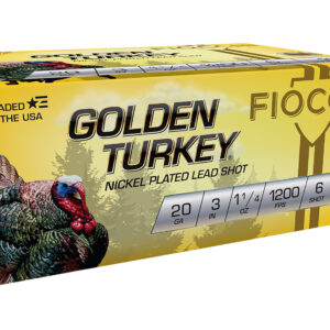 Fiocchi 203TRKC6 Golden Turkey  20Gauge 3" 1 1/4oz 6Shot 10 Per Box/10 Case
