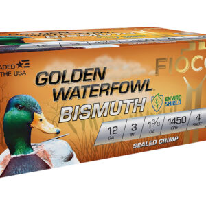 Fiocchi 123GB4 Golden Waterfowl Bismuth 12Gauge 3" 1 3/8oz 4Shot 10 Per Box/10 Case