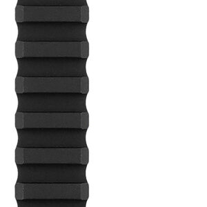 Rifle handguard with a textured black finish, designed for firearm customization and grip enhancemen.