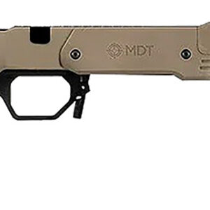 Precision rifle stock with adjustable features and durable construction.