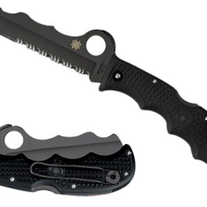 Spyderco C79PSBBK Assist Lightweight 3.69" Folding Part Serrated Black DLC VG-10 SS Blade/Black Textured FRN Handle Includes Glass Breaker/Pocket Clip