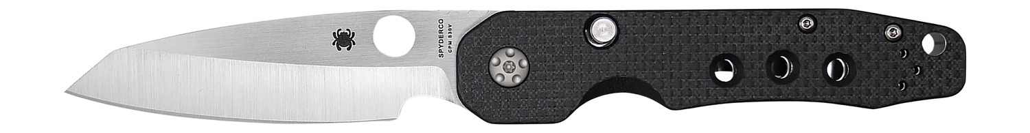 Spyderco C240CFP Smock 3.39" Folding Plain Stonewashed CPM S30V SS Blade/Black Textured Carbon Fiber/G10 Handle