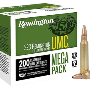 Remington Ammunition 23775 UMC Mega Pack 223Rem 45gr Jacketed Hollow Point 200 Per Box/4 Case