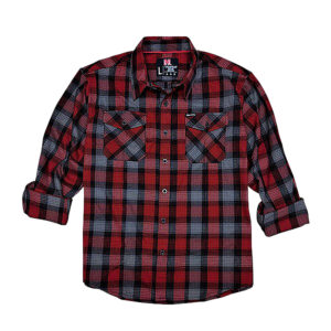 Hornady Gear 32195 Flannel Shirt  2XL Red/Black/Gray,  Cotton/Polyester, Relaxed Fit Button Up