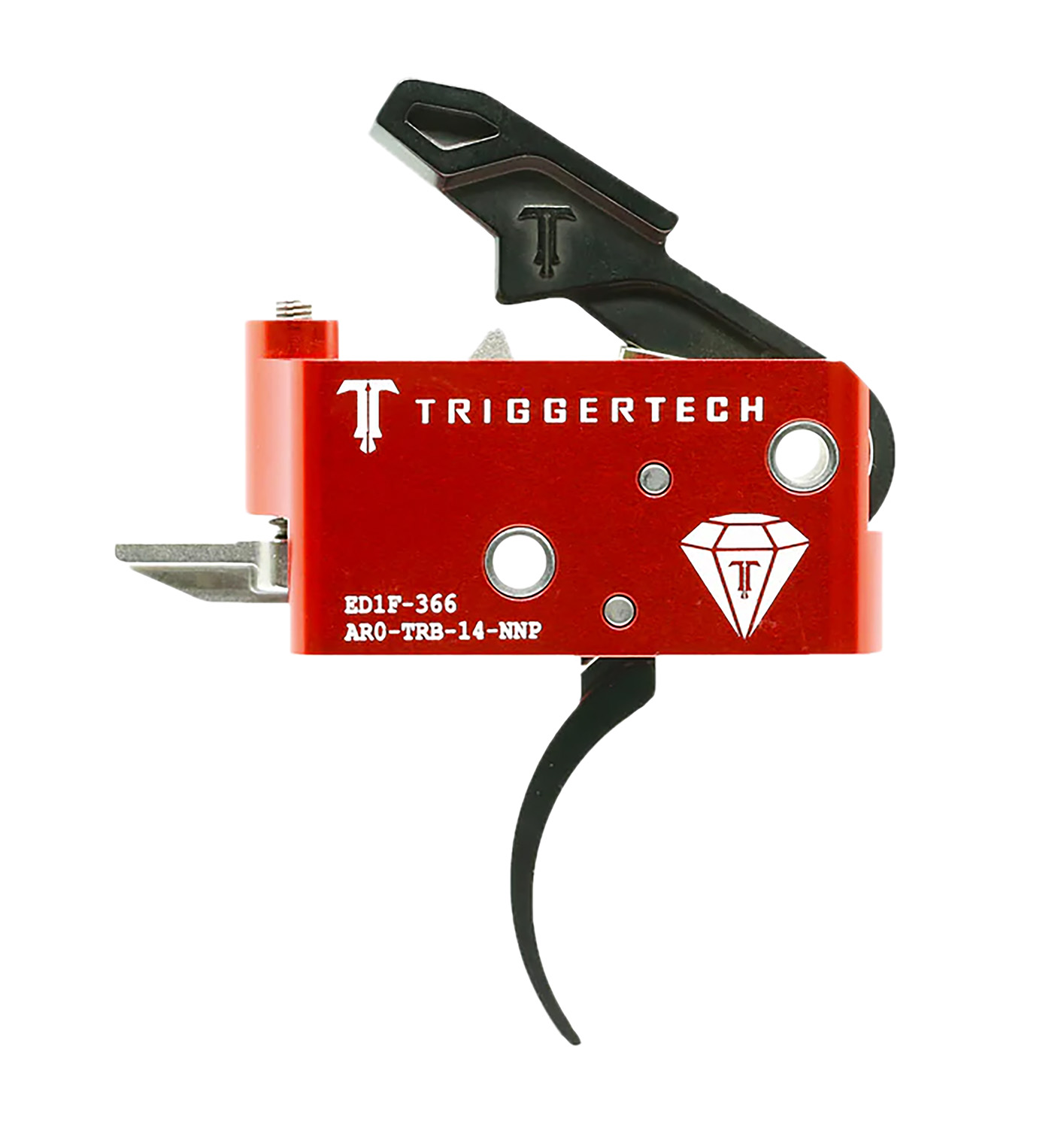 TriggerTech AR0TRB14NNP Diamond Two-Stage Black Pro Curved Trigger with 1.50-4 lbs Draw Weight for AR-15 Right