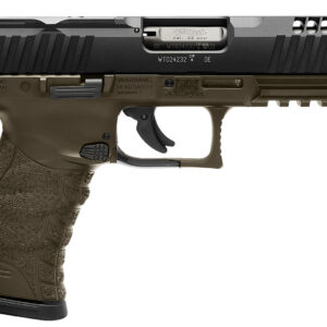 Walther Arms 5220307 WMP  Full Size Frame 22 WMR 15+1 4.50" Black Steel Barrel, Black Optic Ready/Serrated Slide, OD Green Polymer Frame w/Picatinny Rail, Textured Polymer Grip