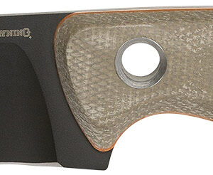 Browning 3220508B Desolation Small 3.75" Fixed Modified Drop Point Plain Black Powder Coated 440C SS Blade, Tan Micarta Laminate Handle