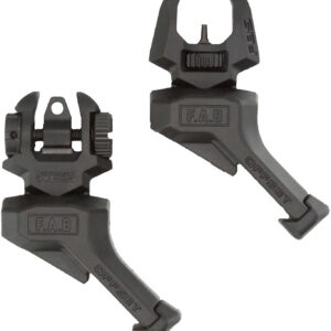 FAB Defense FXFRBSOSB Front and rear Set of Offset Flip-Up Sights  Black