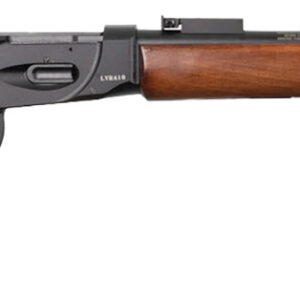 Rifle with wooden stock and long barrel, ideal for hunting and target shooting.