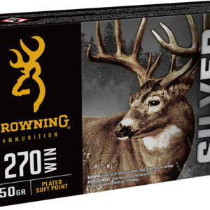 Browning Ammo B192602701  Silver 270Win 150gr Plated Soft Point 20 Per Box/10 Case