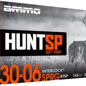 Ammo Inc 3006165SPA20 Hunt 30-06Springfield 165gr Soft Point 20 Per Box/10 Case