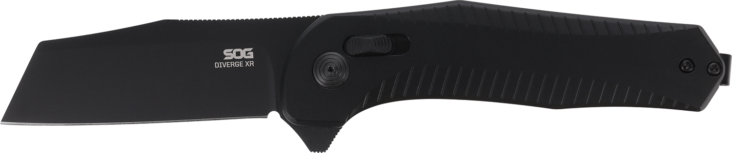 S.O.G SOG12020143 Diverge XR Folder 3" Folding EDC Plain Black PVD D2 Steel Blade, Black Scaled Aluminum Handle