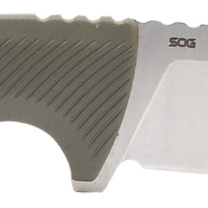 S.O.G SOG17060143 Tellus FX 4.20" Fixed Clip Point Plain Stonewashed Cryo 440C SS Blade, Olive Drab Textured GRN Handle, Blister Pkg