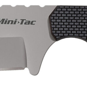 Cold Steel CS49HCFZ Mini Tac Bowie 3.63" Fixed Clip Point Plain Stonewashed 8Cr13MoV SS Blade, 3.25" Griv-Ex Handle