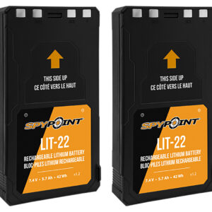 Spypoint 05538 LIT-22 Rechargeable Lithium Battery Pack  Black 7.4 Volts (2) Single Pack
