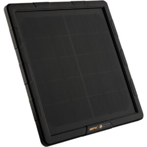 Portable solar power bank with foldable solar panel for outdoor charging.