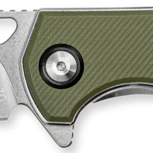 CobraTec Knives CTCLNHRBLK Wolverine  3.12" OTF Drop Point Plain Satin TiCN D2 Steel Blade, 4.25" Green Textured G10 Handle
