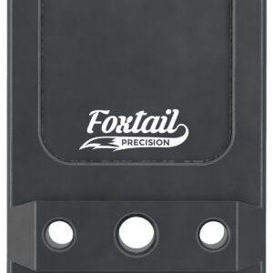 Black firearm safe with Foxtail Precision logo, compact and secure storage.