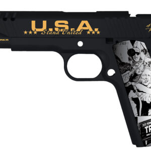 AUTO 1911TCAC18 1911 45 5" 7R TRUMP FIGHT BK/GLD