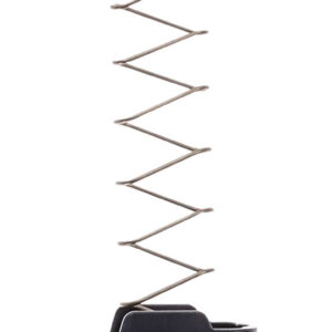 Gun magazine loader device with spring mechanism and base.