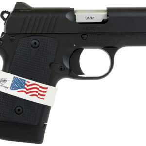 Kimber Mfg, Inc 3300244 Micro 9 Liberty Micro Frame 9mm Luger 7+1 3.15" Stainless Ramped Barrel, KimPro II Black Serrated Stainless Steel Slide, Kimpro II Black Aluminum Frame w/Beavertail