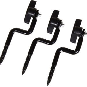Screws with adjustable mounting brackets for firearm sights.