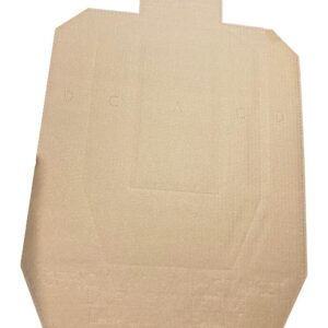 Cardboard shooting target silhouette for firearms training and practice.